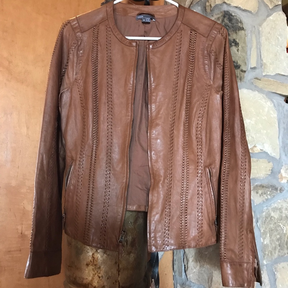 Vince Brown Leather Jacket